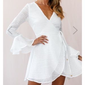 White Sheer Wrap Dress